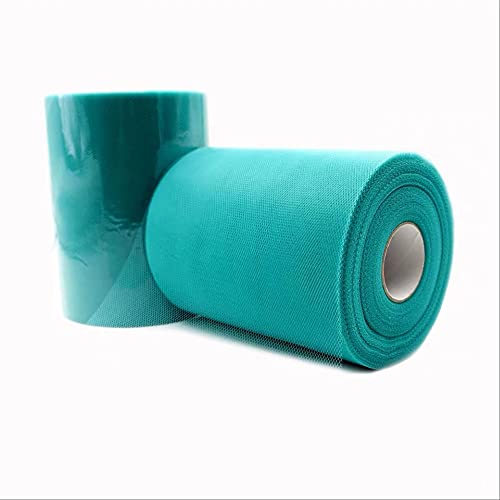 CaiiBtntgb 182 m * 15 cm Tutu Tüllrolle für Hochzeitsdekoration Lieferungen Rolle Stoffspule Tüll Tutu Kleid DIY Organza Baby Shower Partybedarf (EIS Blau) von CaiiBtntgb