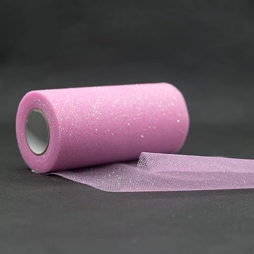 Glitter Tüll Stoff Pailletten Tüll für DIY Kunsthandwerk Nähen und Dekoration 15cm*22m (10 Rosa) von CaiiBtntgb