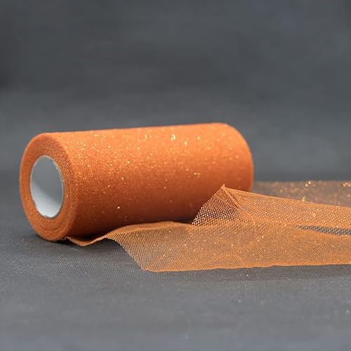 Glitter Tüll Stoff Pailletten Tüll für DIY Kunsthandwerk Nähen und Dekoration 15cm*22m (14 Orange) von CaiiBtntgb