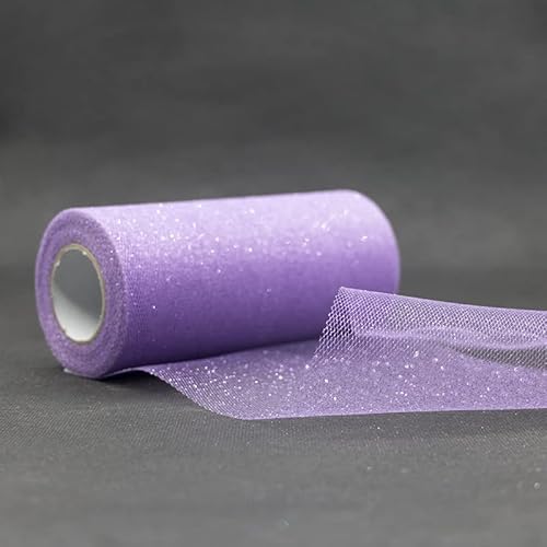 Glitter Tüll Stoff Pailletten Tüll für DIY Kunsthandwerk Nähen und Dekoration 15cm*22m (15 Hellviolett) von CaiiBtntgb