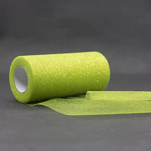 Glitter Tüll Stoff Pailletten Tüll für DIY Kunsthandwerk Nähen und Dekoration 15cm*22m (17 Fruchtgrün) von CaiiBtntgb