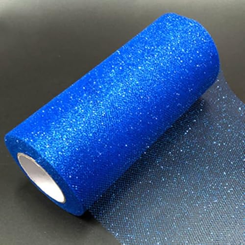 Glitter Tüll Stoff Pailletten Tüll für DIY Kunsthandwerk Nähen und Dekoration 15cm*22m (28 Marineblau) von CaiiBtntgb