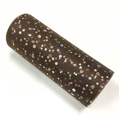 Glitzernde Pailletten Tüll Rolle Hochzeitsdekoration Organza Basteln Geburtstag Partyzubehör Stoffspule Tüll Tutu Kleid 25 Yards x 15cm (Kaffee) von CaiiBtntgb