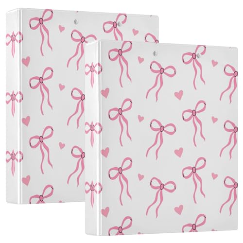 Caikeny Ringbuch-Schleifen, Herzen, 3,8 cm, Bänder, rundes Ring-Klemmbrett mit 2 Taschen, für Bürobedarf von Caikeny