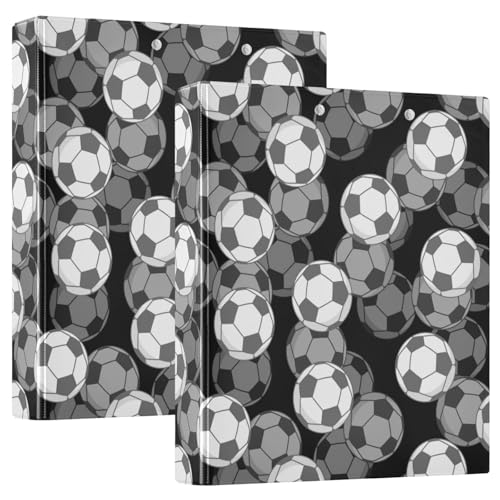 Caikeny Ringbuch mit 3 Ringen, 3,8 cm, für Sport, Fußball, rundes Ring-Klemmbrett mit 2 Taschen für Bürobedarf von Caikeny
