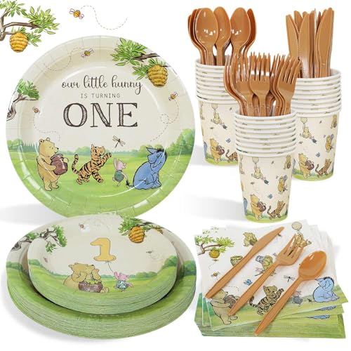 Winnie First Birthday Decorations Plate Set, 175pcs 1st Birthday Plates Napkins Cups Cutlery for Boys and Girls, 25 Guests Winnie First Birthday Decorations Plate Set, 175pcs 1st Birthday Plates Napkins Cups Cutlery for Boys and Girls, 25 Guests von Caisehabu