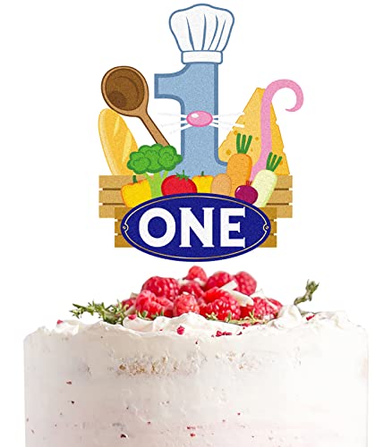 Kuchendekoration mit Cartoon-Motiv "Happy 1st Birthday", für Babyparty, Kochparty, Party, Cartoon, 1. Geburtstag, Dekoration für Mädchen von Caiwowo