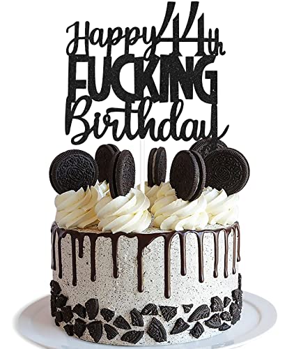 Tortenaufsatz "Happy 44th Fuxking Birthday" – lustiger schwarzer Glitzer 44 & fabelhaftes Partyzubehör – Prost auf 44 Jahre Party-Kuchendekoration Tortenaufsatz "Happy 44th Fuxking Birthday" – lustiger schwarzer Glitzer 44 & fabelhaftes Partyzubehör – Prost auf 44 Jahre Party-Kuchendekoration von Caiwowo