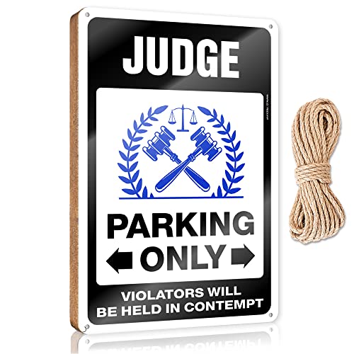 CakJuice Großes Schild für Zuhause, Aufschrift "Judge Parking Only", Holzschild, Badezimmer-Türschilder für Zuhause, lustiges Hängeschild (Größe: 23 x 35 cm) von CakJuice