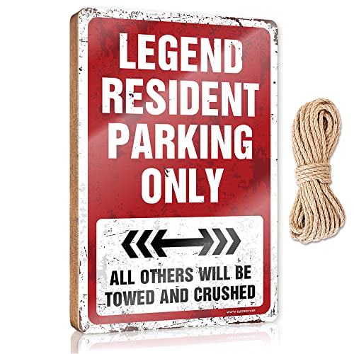 CakJuice Großes Schild für Zuhause, Aufschrift "Resident Parking Only", Holzschild, Badezimmer-Türschilder für Zuhause, lustiges Hängeschild (Größe: 15 x 28 cm) von CakJuice