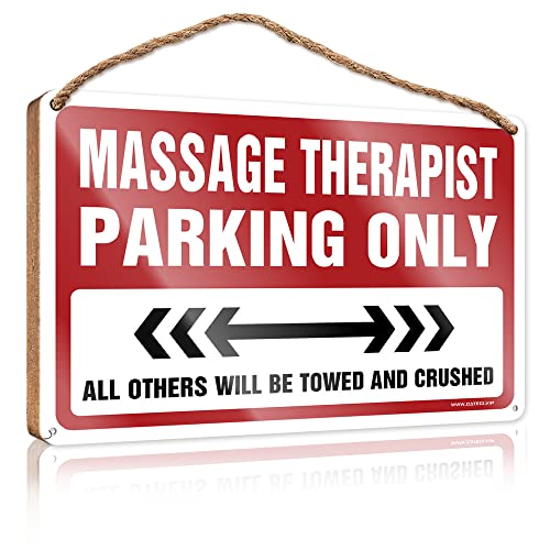 CakJuice Hängendes Wanddekor-Schild für Massagetherapeuten, Parkplatz, Holzschild, Outdoor-Holzschilder, Badezimmer-Kunst, Wanddekoration (Größe: 15 x 28 cm) von CakJuice