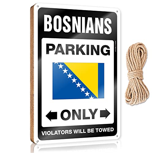 CakJuice Hängeschild Dekor Bosnier Parking Only Holzschild Teen Stuff Outside Fall Dekorationen (Größe: 15 x 28 cm) von CakJuice