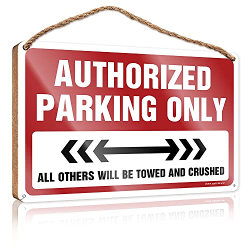 CakJuice Holzschild "Authorized Parking Only", Raumdekoration für Männer, hängendes Badezimmerschild (Größe: 15 x 28 cm) von CakJuice
