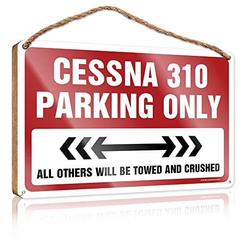 CakJuice Holzschild mit Aufschrift "Fall Veranda Cessna 310 Parking Only", lustiges Wandschild, Vintage-Badezimmerschild (Größe: 15 x 28 cm) von CakJuice