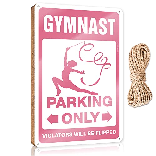 CakJuice Holzschild zum Aufhängen, Aufschrift "Gymnast Parking Only", Holzschild, Jugendzimmer-Dekor (Größe: 15 x 28 cm) von CakJuice