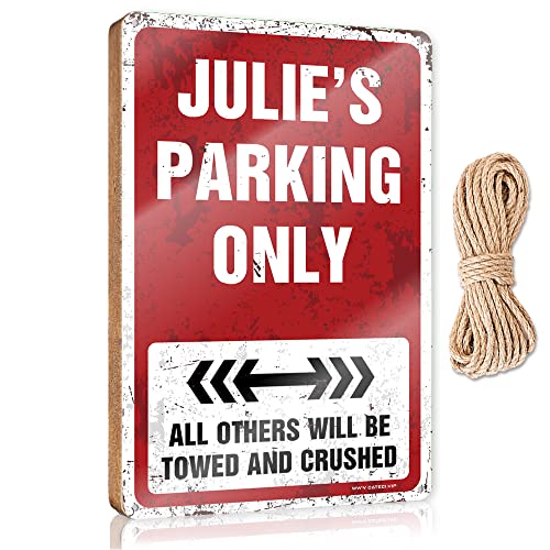 CakJuice Holzschild zum Aufhängen, Aufschrift "Julie's Parking Only", Holz-Türschild, Jugendzimmer-Dekor (Größe: 20 x 30 cm) von CakJuice