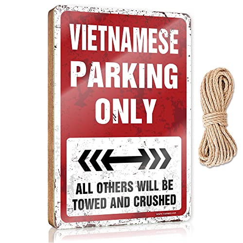 CakJuice Holzschild zum Aufhängen, vietnamesisches Parkplatz, Barschilder für Heimdekoration, Badezimmer, Hängedekoration (Größe: 20 x 30 cm) von CakJuice