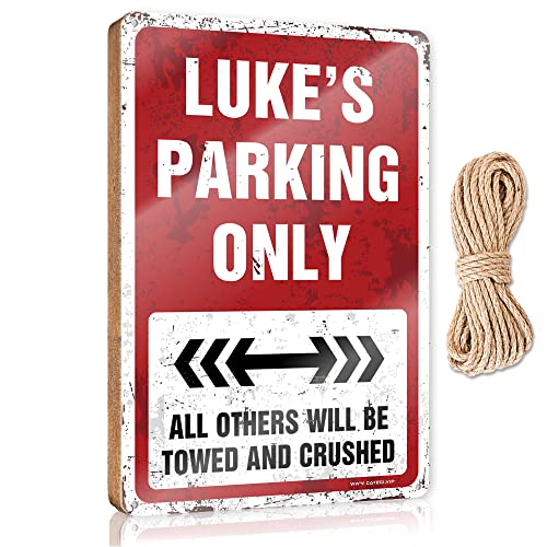 CakJuice Love-Schilder für Heimdekoration, Wandschild, Luke's Parking Only, Holzschild für Jungenzimmer, Bauernhaus, Badezimmerschild (Größe: 20 x 30 cm) von CakJuice