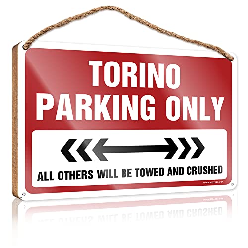 CakJuice Lustiges Badezimmer-Kunst Torino Parkplatz nur Holzschild Schreibtischzubehör für Frauen Holztürschild (Größe: 23 x 35 cm) von CakJuice