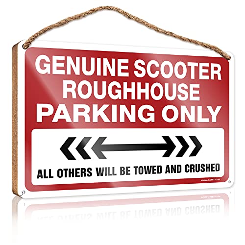 CakJuice Türschild für Zuhause, echtes Roller-Roughhouse Parking Only, Holzschild, Frühlingsveranda-Dekor-Poster und Drucke (Größe: 20 x 30 cm) von CakJuice