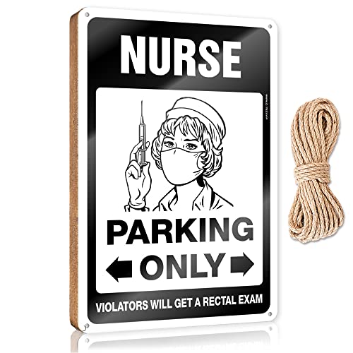 CakJuice Türschild zum Aufhängen, Aufschrift "Nurse Parking Only", Holzschild, Haustür, Dekoration, Veranda-Schilder und Dekoration für den Außenbereich (Größe: 23 x 35 cm) von CakJuice