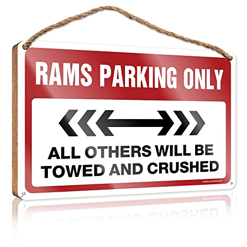 CakJuice WC-Schild, lustiges Holzschild, Aufschrift "Rams Parking Only", lustige Heimdekoration, Schilder, hängende Dekoration, Veranda (Größe: 23 x 35 cm) von CakJuice