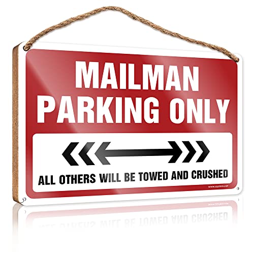 CakJuice Wandschild zum Aufhängen, Aufschrift "Postman Parking Only", Holzschild, Wanddekoration, Sprüche, Dekorschilder (Größe: 20 x 30 cm) von CakJuice