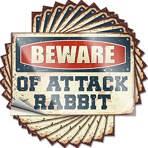 Hardhat-Sticker und Abziehbilder "Beware of Attack", lustiger Aufkleber, 10 Stück, Vintage-Bar-Dekoration, Männerhöhle, Bar (Größe: 12 x 18 cm) von CakJuice