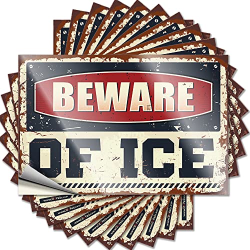 Hardhat-Sticker und Abziehbilder "Beware of Ice" lustiger Aufkleber, 10 Stück, Männer, Höhlendekoration, Barregeln, Schild (Größe: 8 x 12 cm) von CakJuice