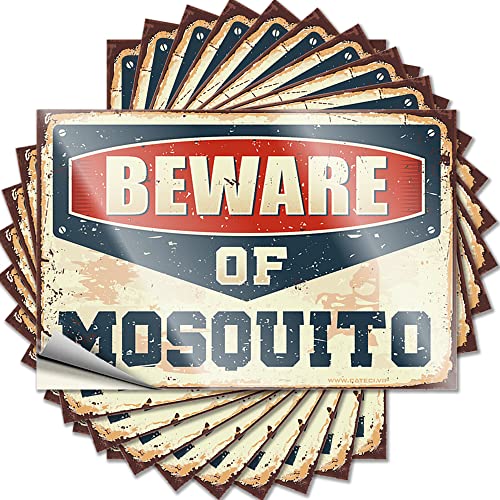 Hardhat-Sticker und Abziehbilder "Beware of Mosquito", lustiger Aufkleber, 10 Stück, Männer, Höhlendekoration, Barregeln, Schild (Größe: 12 x 18 cm) von CakJuice