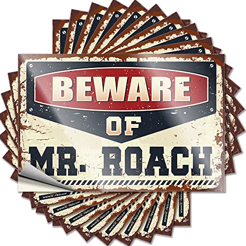 Hardhat-Sticker und Abziehbilder "Beware of Mr. Roach", lustiger Aufkleber, 10 Stück, Männer, Höhlendekoration, Barregeln, Schild (Größe: 12 x 18 cm) von CakJuice