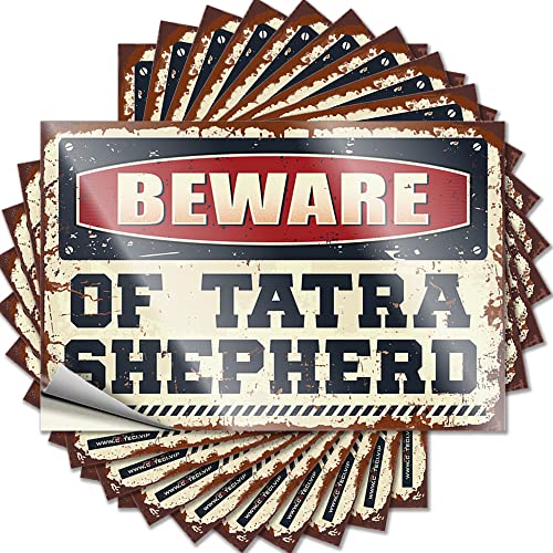Hardhat-Sticker und Abziehbilder "Beware of Tatra Shepherd", lustiger Aufkleber, Vintage-Stil, Bardekoration, Männerhöhle, Bar (Größe: 6 x 9 cm), 10 Stück von CakJuice