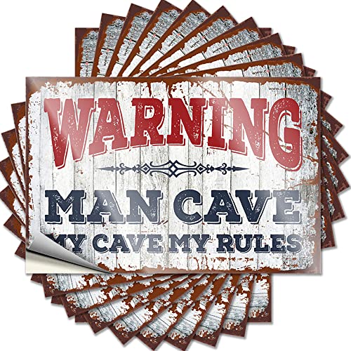 Hardhat-Sticker und Abziehbilder mit Aufschrift "Warning Man Cave My Cave, My Rules", lustiger Aufkleber, 10 Stück, "No Stupid People", Werkzeugkasten-Aufkleber und Aufkleber (Größe: 6 x 9 cm) von CakJuice