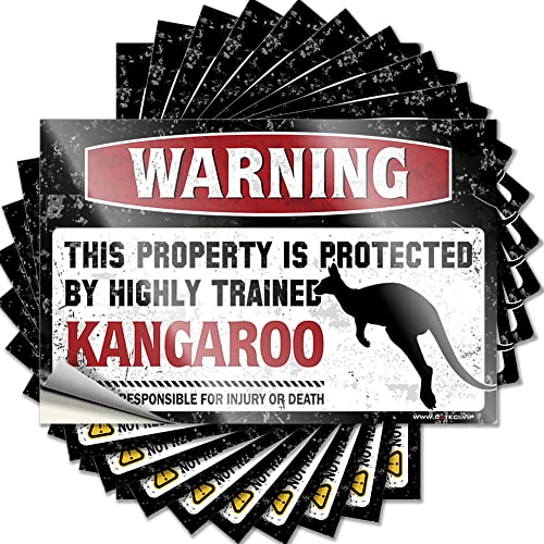 Hardhat-Sticker und Aufkleber, Aufschrift "Warning This Property is Protected by A Highly Trained Kangaroo Funny Stickers for Adults Blank Bumper Stickers (Size : 8X12CM) von CakJuice