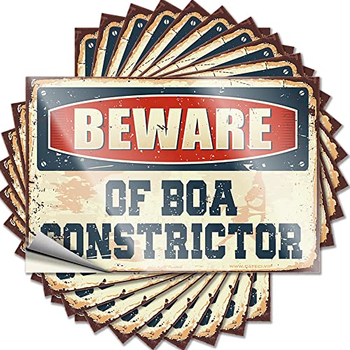 Hardhat-Sticker und Aufkleber "Beware of Boa Constrictor", lustiger Aufkleber, 10 Stück, Männer, Höhlendekoration, Barregeln, Schild (Größe: 12 x 18 cm) von CakJuice