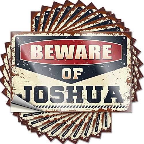 Hardhat-Sticker und Aufkleber "Beware of Joshua", lustiger Aufkleber, 10 Stück, Männer, Höhlendekoration, Barregeln, Schild (Größe: 8 x 12 cm) von CakJuice