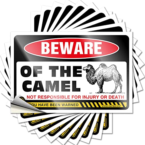 Mechaniker-Aufkleber, Aufschrift "Beware of Camel", lustige Küchenschilder, Werkzeugkasten-Aufkleber (Größe: 12 x 18 cm), 10 Stück von CakJuice