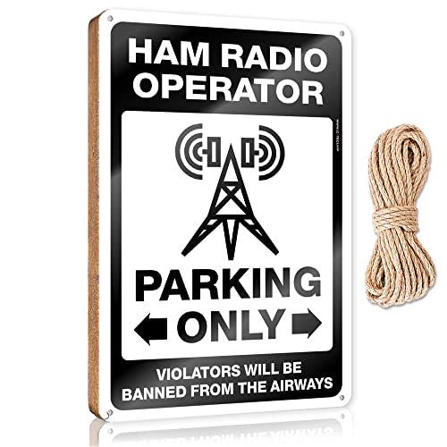 Türschild für Zuhause, Schinkenfunker, Parkplatz, Holzschild, Wandschild zum Aufhängen, Männerhöhlen-Dekor (Größe: 23 x 35 cm) von CakJuice