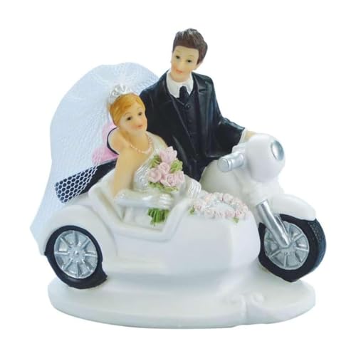 Cake Company Cake Topper Brautpaar auf Motorrad mit Beiwagen I Hochzeit Tortendekoration für besondere Momente I Tortenfigur aus hochwertigem Material von Cake Company