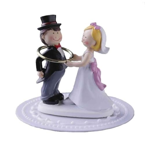 Cake Company Cake Topper Brautpaar mit Ring I Hochzeit Tortendekoration für besondere Momente I Tortenfigur aus hochwertigem Material von Cake Company