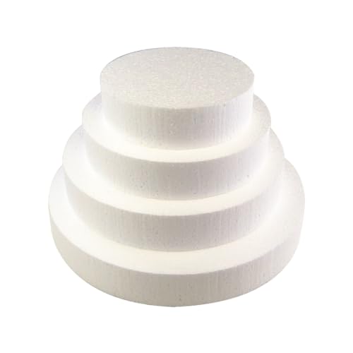 Cake Company Dummy Set 4 Etagen I 15cm hohe Styropor Torte hochwertig I Torten Dummy I 25cm x 20cm x 15cm x 10cm, 5cm Höhe I weiß (4 Stöckig) von Cake Company