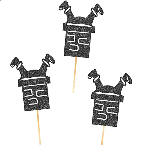 Cakeshop Cupcake-Topper, doppelseitig, handgefertigt, Weihnachtsmann, Kamin, Glitzer, 480 g/m², Schwarz, 6 Stück Cakeshop Cupcake-Topper, doppelseitig, handgefertigt, Weihnachtsmann, Kamin, Glitzer, 480 g/m², Schwarz, 6 Stück von Cakeshop