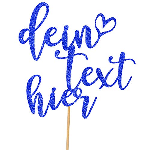 Cakeshop Personalisierte Nachricht Glitzer Kuchen Deko Angepasste Farbe alle Namen, jedes Alter, alle Wörter Glitzer Kuchen Dekoration für Geburtstagskuchen (Hellblau) von Cakeshop