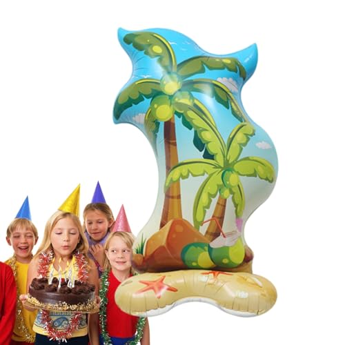 Calakono Aufblasbare Palme,Palmenballons | Aluminiumfolie-Palme-Sommer-Schlauchboote | Niedliche hawaiianische Foto-Requisiten für Kinder, Erwachsene, hawaiianische Luau-Party von Calakono