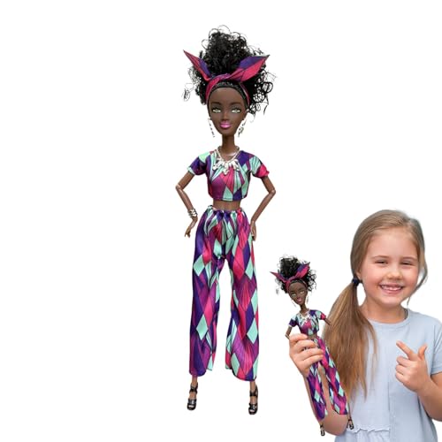 Mädchenpuppen mit Gelenken, flexible Spielzeugpuppe, bewegliche Puppe als Foto-Requisiten, mehrgliedrige schwarze Mädchenpuppe, gegliederte Mädchenpuppe mit Kleidung, flexible bewegliche Puppe von Calakono