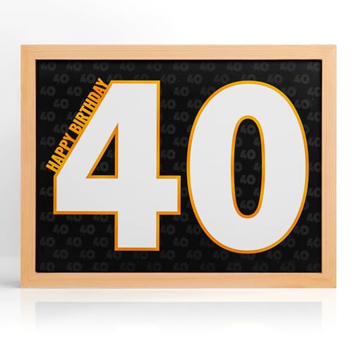Calculs 40. Geburtstag Party Display Holz Ständer Halter 40 cm dekorative Schild Kunst Staffeleien Gold schwebender Bilderrahmen von Calculs