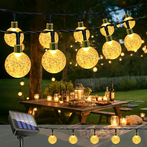 Caldarax Solar Lichterkette Aussen, 11M 60LEDs Lichterkette Außen Solar Kristall Kugeln, IP65 Wetterfest, 8 Modes, Deko für Garten, Balkon, Terrassen, Weihnachten, Hochzeiten, Partys, Bäume(Warmweiß) Caldarax Solar Lichterkette Aussen, 11M 60LEDs Lichterkette Außen Solar Kristall Kugeln, IP65 Wetterfest, 8 Modes, Deko für Garten, Balkon, Terrassen, Weihnachten, Hochzeiten, Partys, Bäume(Warmweiß) von Caldarax