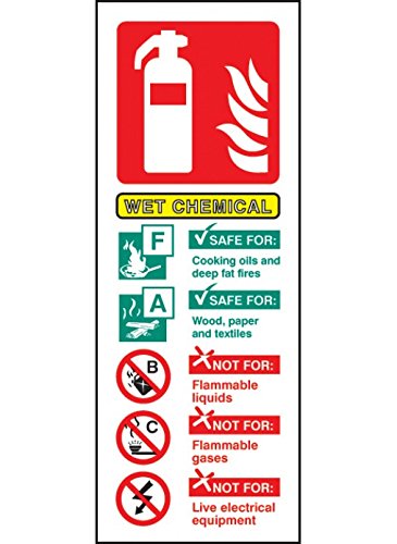 Caledonia Schilder 21231s Wet chemischen Feuerlöscher Zuordnung Zeichen, selbstklebendes Vinyl, 75 mm x 200 mm x 200 mm Caledonia Schilder 21231s Wet chemischen Feuerlöscher Zuordnung Zeichen, selbstklebendes Vinyl, 75 mm x 200 mm x 200 mm von Caledonia Signs