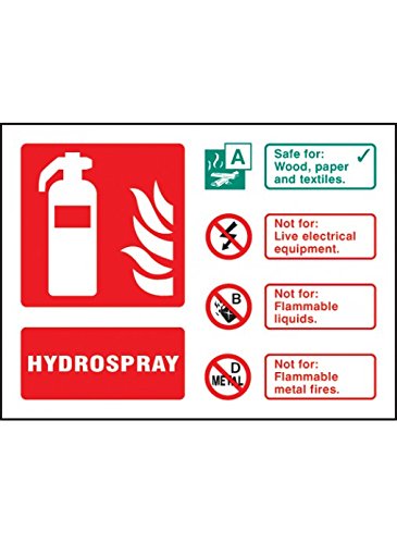 Caledonia Schilder 21240d hydrospray Feuerlöscher Zuordnung Zeichen, selbstklebendes Vinyl, 150 mm x 100 mm von Caledonia Signs