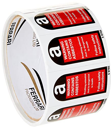 Caledonia Schilder 59765 enthält Asbest 100 S/A Label, 27 mm x 50 mm Caledonia Schilder 59765 enthält Asbest 100 S/A Label, 27 mm x 50 mm von Caledonia Signs
